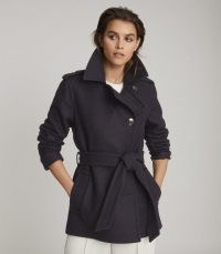 REISS SIA WOOL BLEND PEACOAT NAVY ~ stylish dark blue coats ~ essential wardrobe classics