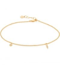 Monica Vinader Siren Charm Anklet 18ct Gold Plated Vermeil | anklets with charms | delicate jewellery