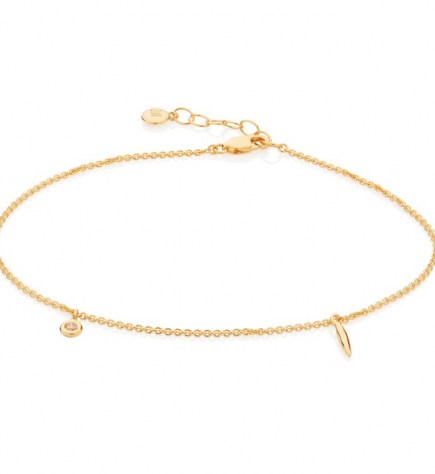 Monica Vinader Siren Charm Anklet 18ct Gold Plated Vermeil | anklets with charms | delicate jewellery