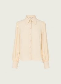 L.K. BENNETT SONYA CREAM CREPE BLOUSE