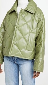 STAND STUDIO Jacinda Puffy Jacket ~ light army green quilted jackets