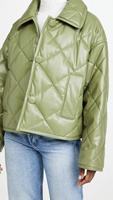 STAND STUDIO Jacinda Puffy Jacket ~ light army green quilted jackets