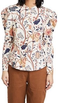 Ulla Johnson Harriet Blouse / floral puff sleeve blouses