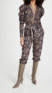 Ulla Johnson Meadow Jumpsuit in Obsidian/ floral jumpsuits