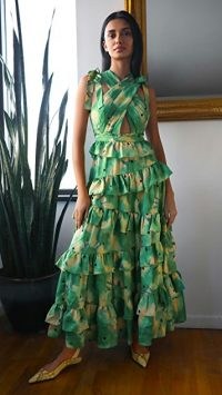 Ulla Johnson Zahra Gown ~ green ruffled gowns