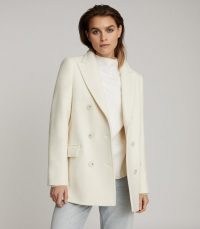 REISS WILES WOOL BLEND PEACOAT CREAM ~ wardrobe essentials ~ classic outerwear