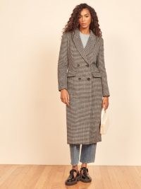 REFORMATION York Coat Black and White Check ~ classic checked coats