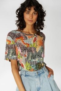 Camilla Perkins X Gorman ZEBRA TEE – printed short sleeve T-shirts – wild animal prints