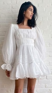 Aje Impression Dress | feminine white balloon sleeve dresses