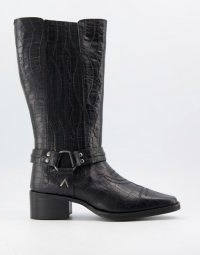 Grenson Doris chelsea calf boot in black ~ buckle detail boots