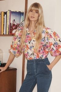 Maeve Floral Print Shirt | balloon sleeve blouses | volume sleeves