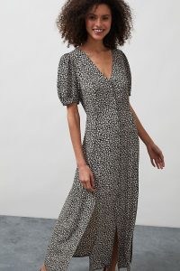 ANTHROPOLOGIE Sammie Ditsy Floral Print Midi Dress / split hem dresses