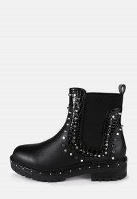 MISSGUIDED black extreme stud chelsea boots ~ studded pull on boot