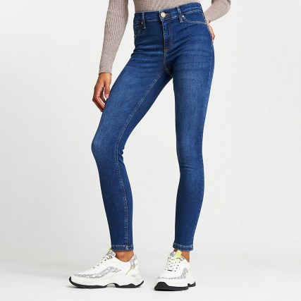 River Island Blue skinny bum lift Molly jeggings | sculpting denim skinnies