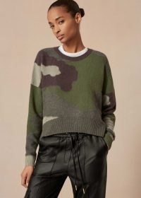 Me+Em Cashmere Camouflage Jumper ~ meandem knitwear ~ camo patterned jumpers ~ khaki green sweater