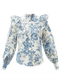 ERDEM Caterina Toile de Jouy-print cotton-poplin blouse / French floral prints