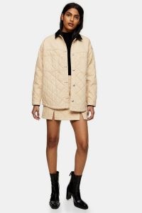 TOPSHOP Ecru Quilted Denim Jacket ~ quilt pattern jackets