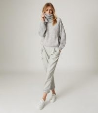 REISS EMMA CHUNKY ROLL NECK JUMPER GREY MARL