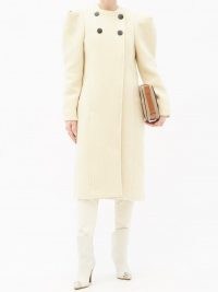 ISABEL MARANT Fezio gathered-shoulder wool-blend coat ~ structured shoulder coats