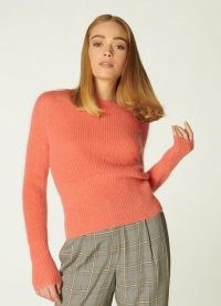 L.K. BENNETT GIA APRICOT MOHAIR-BLEND JUMPER ~ bright fluffy jumpers