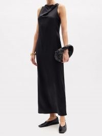 LA COLLECTION Gwyneth silk-satin maxi dress | long elegant evening dresses