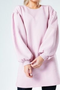 HYPE BALLOON SLEEVE WOMEN’S SWEAT DRESS ~ casual pink dresses