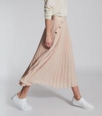 REISS LINA PLEATED MINI SKIRT NUDE ~ light pink skirts