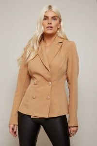 LITTLE MISTRESS FOREVER CAMEL DOUBLE-BREASTED BLAZER CO-ORD ~ light brown blazers