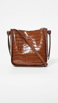 Loeffler Randall Mackenzie Crossbody Bag / brown croc embossed handbag