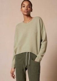 Me+Em Lofty Cashmere Curved Hem Jumper ~ sage green drop shoulder sweater ~ meandem jumpers