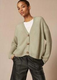 Me+Em Lofty Cashmere Silk Boxy Cardigan Dusted Sage ~ meandem fashion