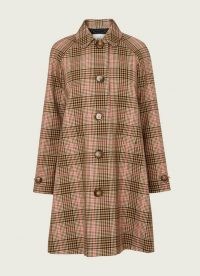 L.K. BENNETT LOUIS PINK CHECK SWING MAC ~ checked swing coats