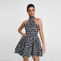 Derma Department Mia Mini Dress / leopard print fit and flare