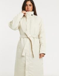 Nike trench coat in cream ~ tie waist winter coats