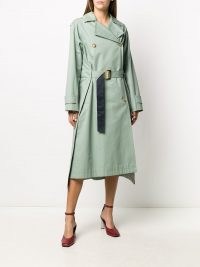 Nina Ricci double-breasted belted coat | green contemporary trench coats