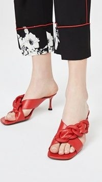 No. 21 Red Chunky Interwoven Chain Mule Sandals