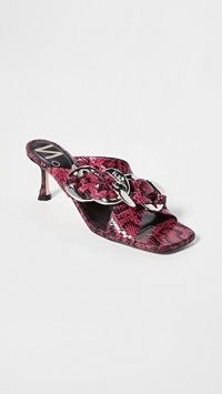 No. 21 Mule Sandals Fuchsia/Nero / pink and black snake effect mules