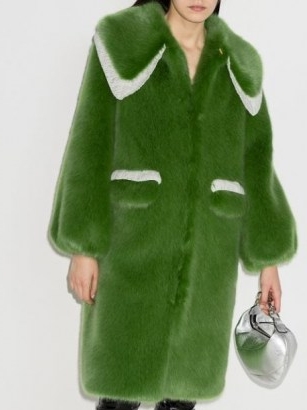 Shrimps Lorca faux-fur midi coat / green winter coats