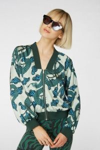 Camilla Perkins X gorman SLINKY BOMBER JACKET / green snake print jackets