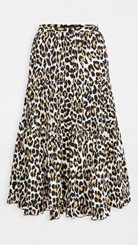 The Marc Jacobs The Prairie Skirt / tiered leopard print skirts