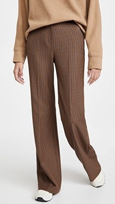 Veronica Beard Lebone Pants in Camel ~ brown checked trousers