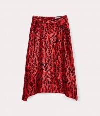 Vivienne Westwood TAILORED PHOENIX SKIRT RED / asymmetric animal print skirts