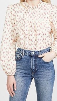 WAYF Linford Pintuck Top / floral vintage style blouse