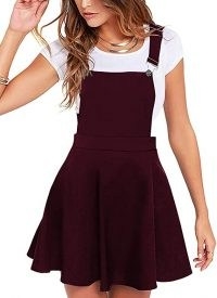 Amazon UK – YOINS Women’s Casual Suspender Skirts Basic High Waist Flared Solid Mini Skater Skirt