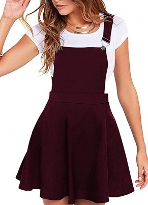Amazon UK – YOINS Women’s Casual Suspender Skirts Basic High Waist Flared Solid Mini Skater Skirt