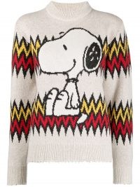 Alanui Snoopy knitted jumper – dog pattern jumpers – cute animal patterns – dogs on knitwear