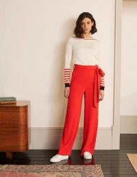 BODEN Allendale Trousers – Cherry Red / bright tie waist pants