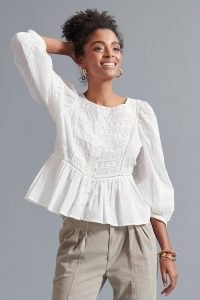 Forever That Girl Verushka Lace Blouse | balloon sleeve peplum blouses