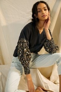 Let Me Be Sydney Puff-Sleeved Top | black floral sleeved tops