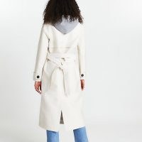 River Island Beige hooded trench coat | belted coats with hood